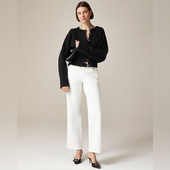 NWT J CREW Lower-rise full-length slim-wide jean in white - Picture 3 of 8